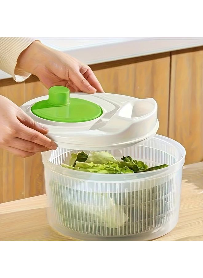 White 5L 3 In 1 Heavy Duty Salad Spinner Vegetable Washer With Locking Lid - Image 1